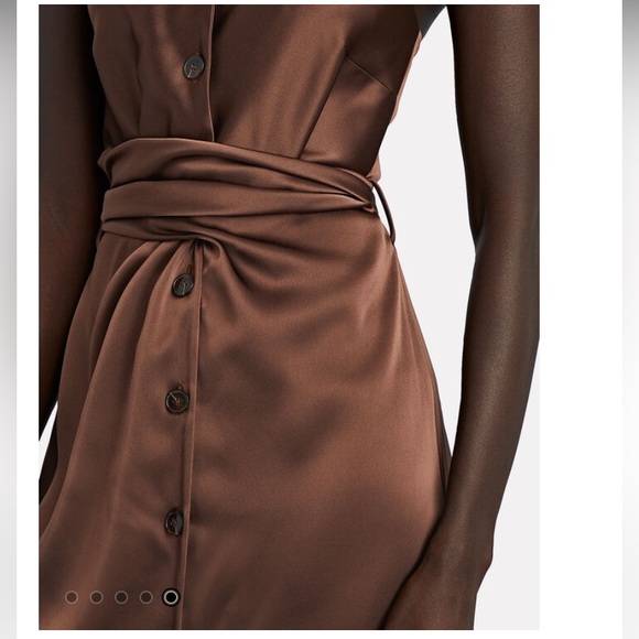 Nanushka Sayan Satin button drown dress Small NWT - Picture 2 of 8